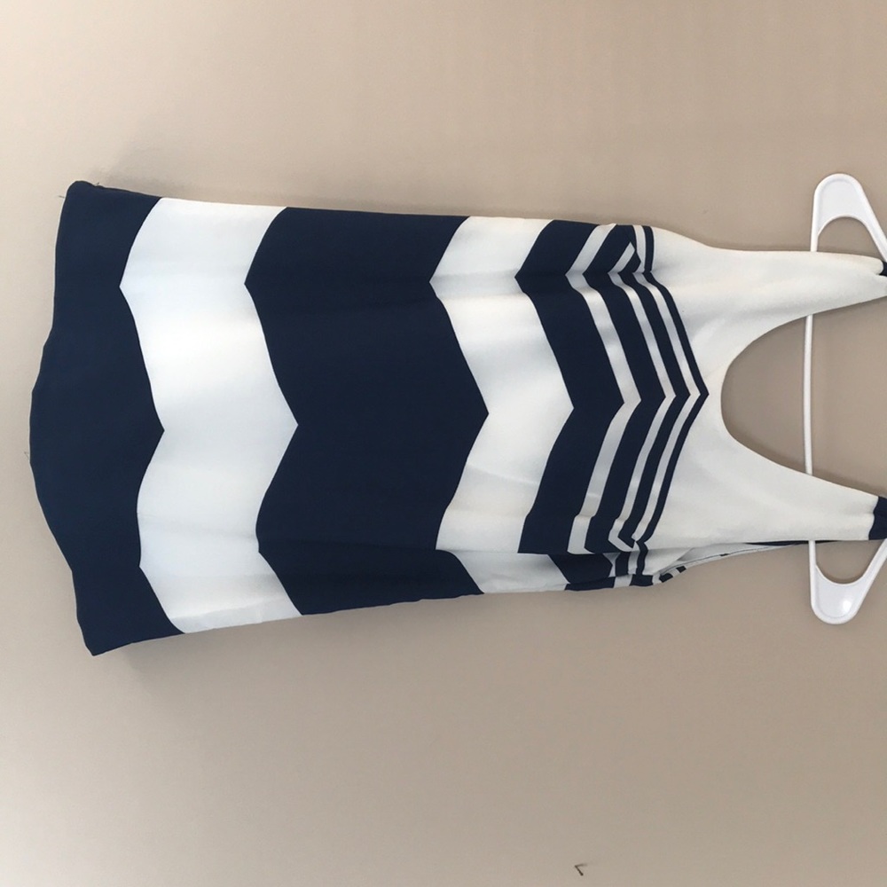 Navy dress with bow on back